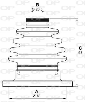 OPEN PARTS gofruotoji membrana, kardaninis velenas SJK7166.00